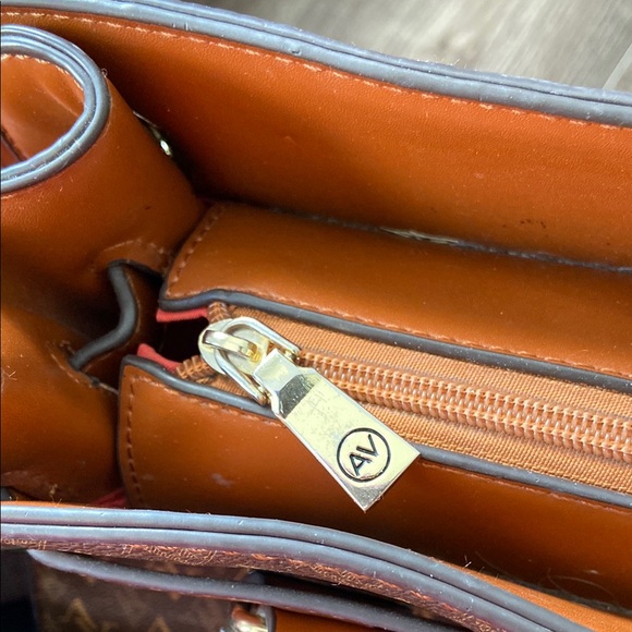 Adrienne Vittadini Brown Monogram Handbag - Picture 10 of 11